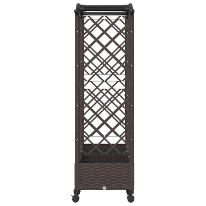 vidaXL Raised Bed with Trellis and Roof Brown 207 x 40 x 129 cm PP