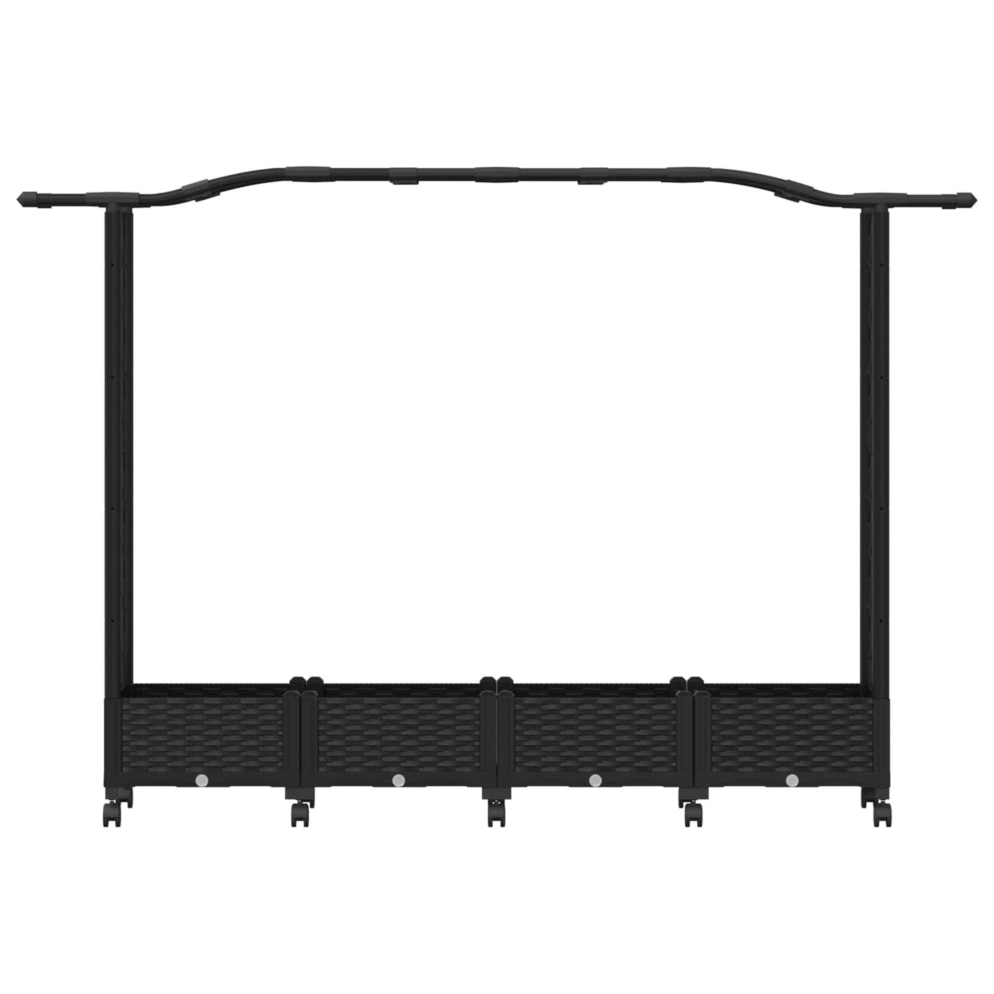 vidaXL Raised Bed with Trellis and Roof Black 207 x 40 x 129 cm PP