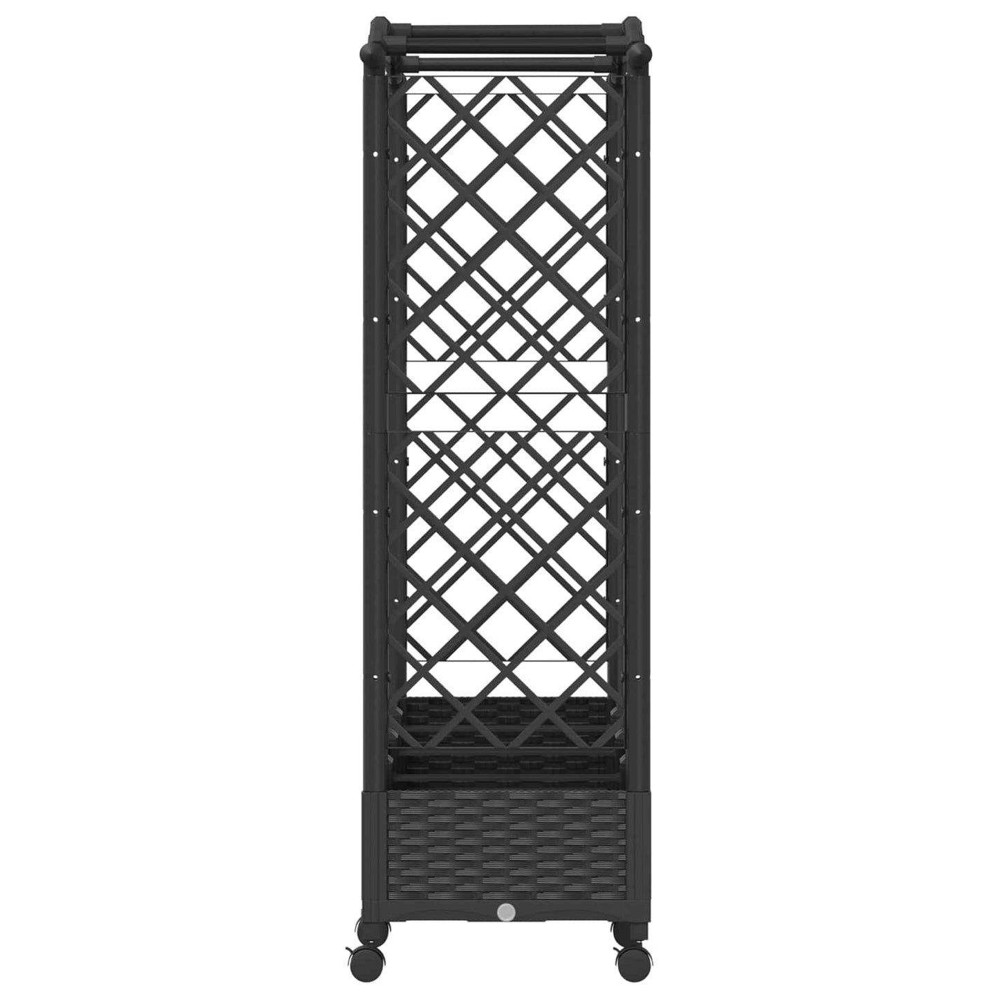 vidaXL Raised Bed with Trellis and Roof Black 207 x 40 x 129 cm PP