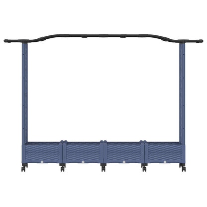 vidaXL Raised Bed with Trellis and Roof Grey 207 x 40 x 129 cm PP