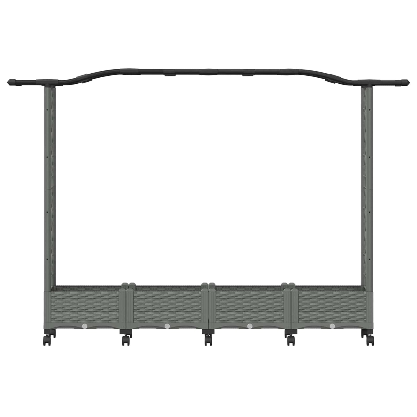 vidaXL Raised Bed with Trellis and Roof Light Grey 207 x 40 x 129 cm