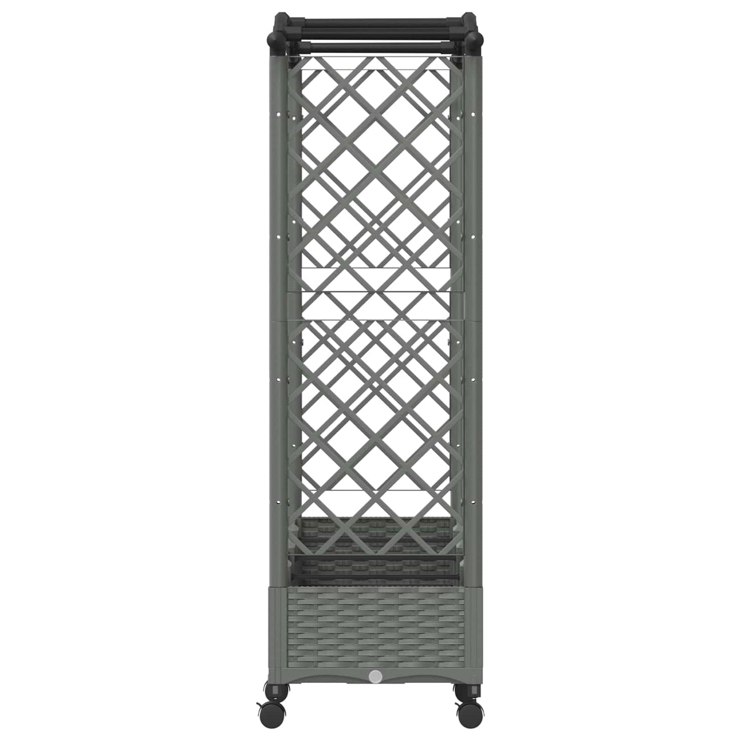 vidaXL Raised Bed with Trellis and Roof Light Grey 207 x 40 x 129 cm