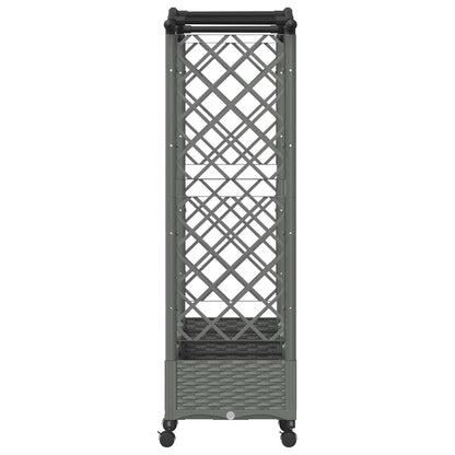 vidaXL Raised Bed with Trellis and Roof Light Grey 207 x 40 x 129 cm