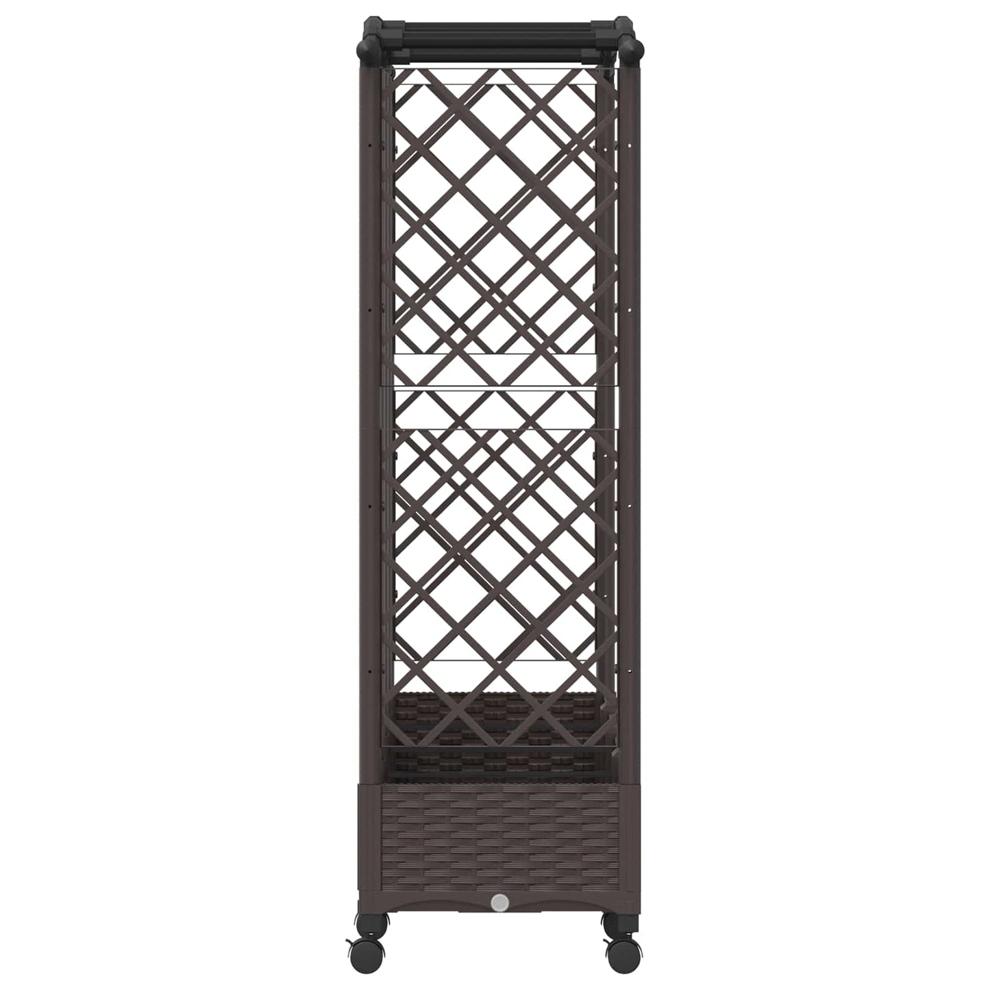 vidaXL Raised Bed with Trellis and Roof Brown 203.5 x 40 x 129 cm PP