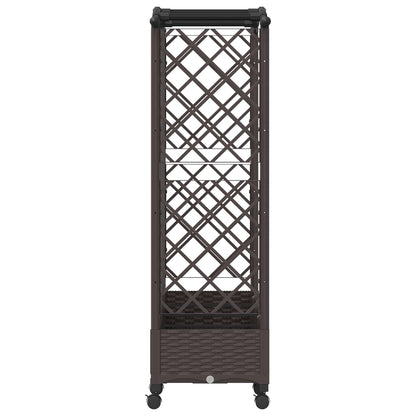vidaXL Raised Bed with Trellis and Roof Brown 203.5 x 40 x 129 cm PP