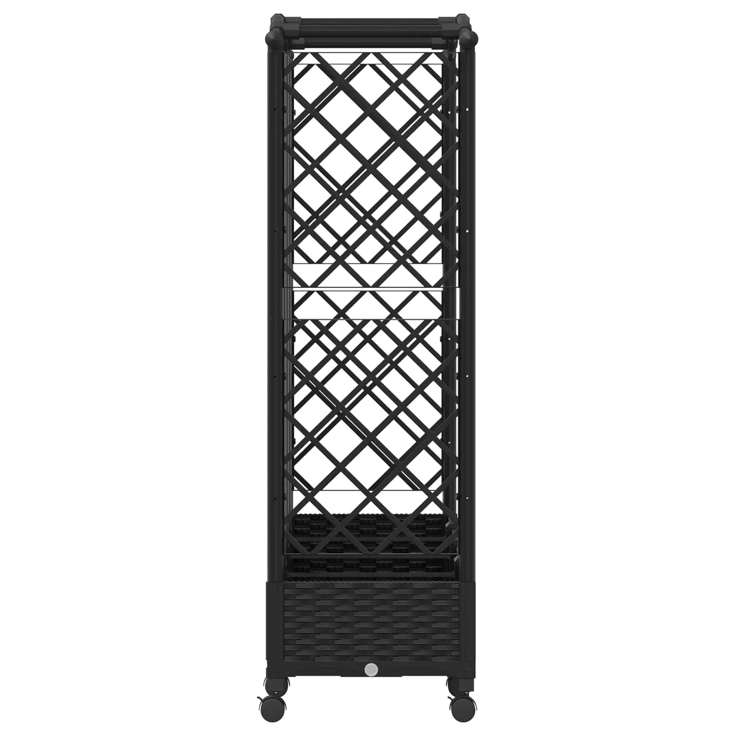 vidaXL Raised Bed with Trellis and Roof Black 203.5 x 40 x 129 cm PP