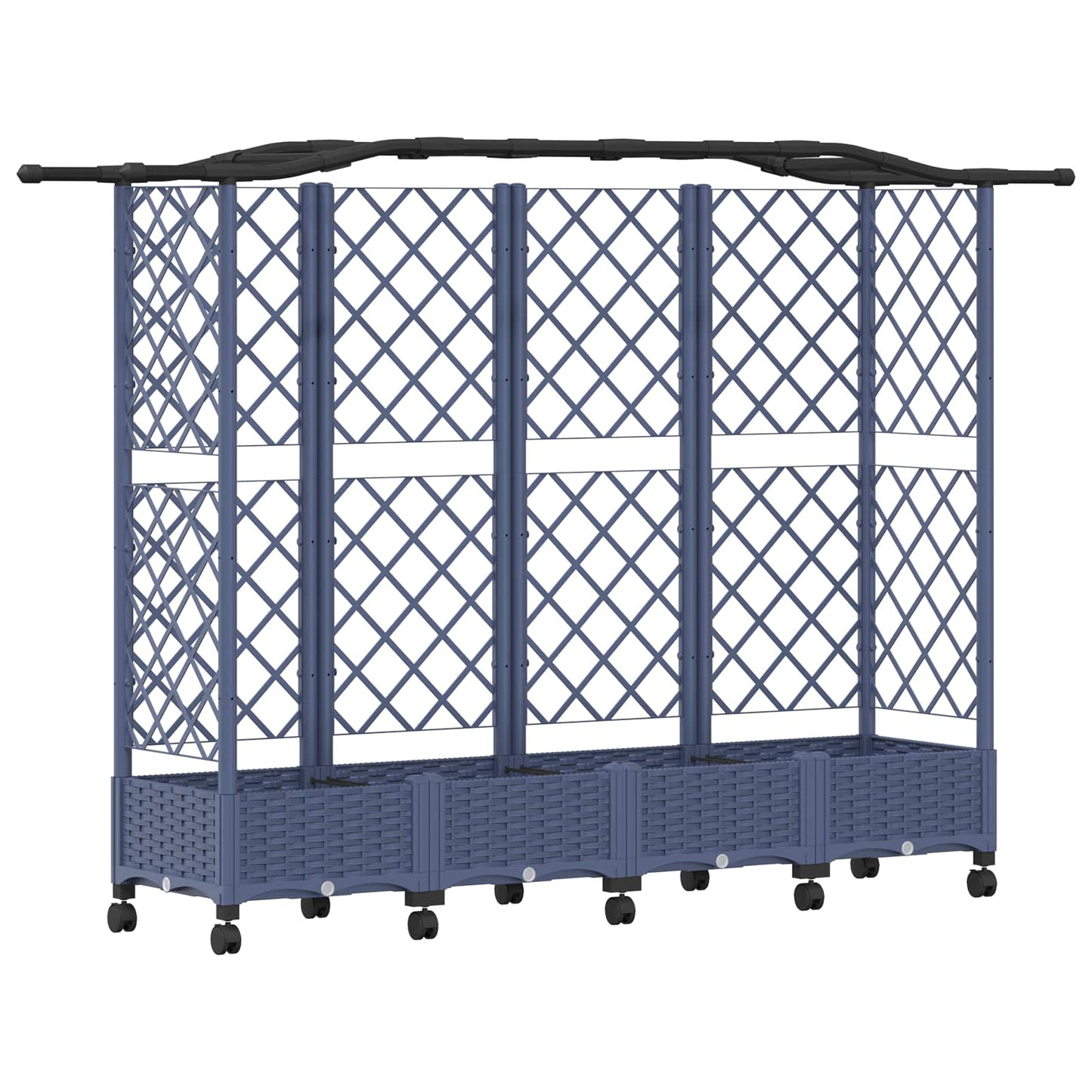 vidaXL Raised Bed with Trellis and Roof Grey 203.5 x 40 x 129 cm PP