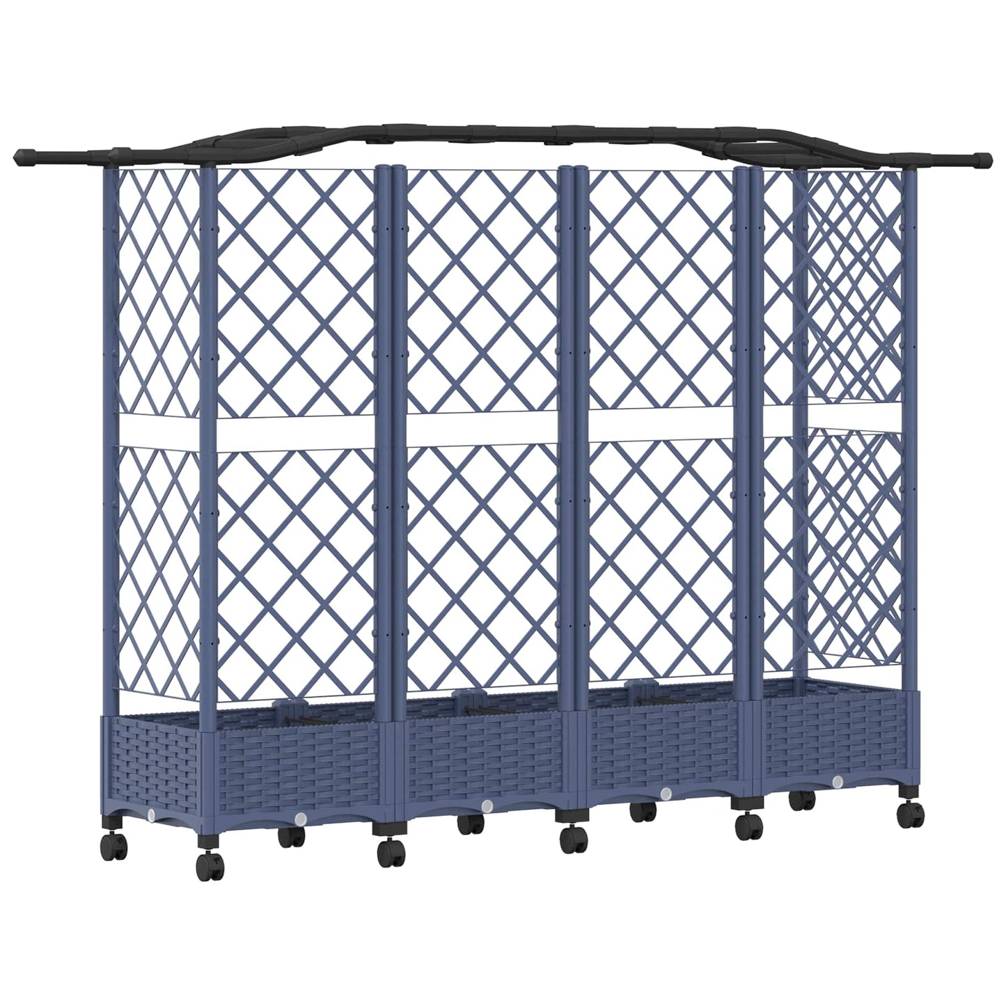 vidaXL Raised Bed with Trellis and Roof Grey 203.5 x 40 x 129 cm PP