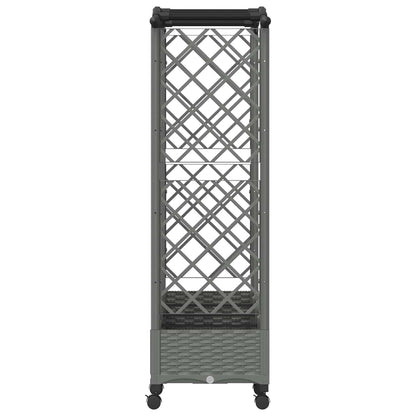vidaXL Raised Bed with Trellis and Roof Light Grey 203.5 x 40 x 129 cm