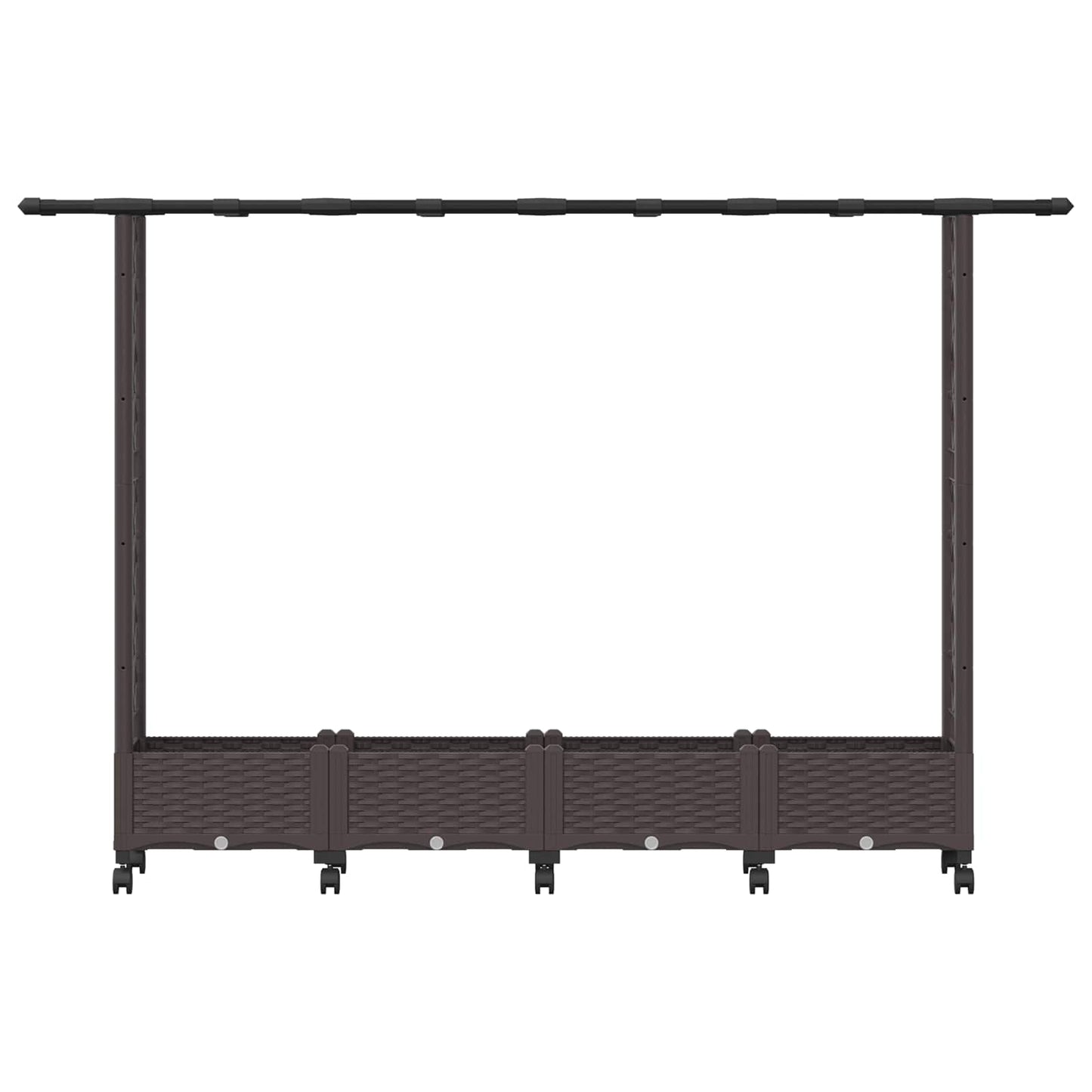 vidaXL Raised Bed with Trellis and Roof Brown 203 x 40 x 127 cm PP