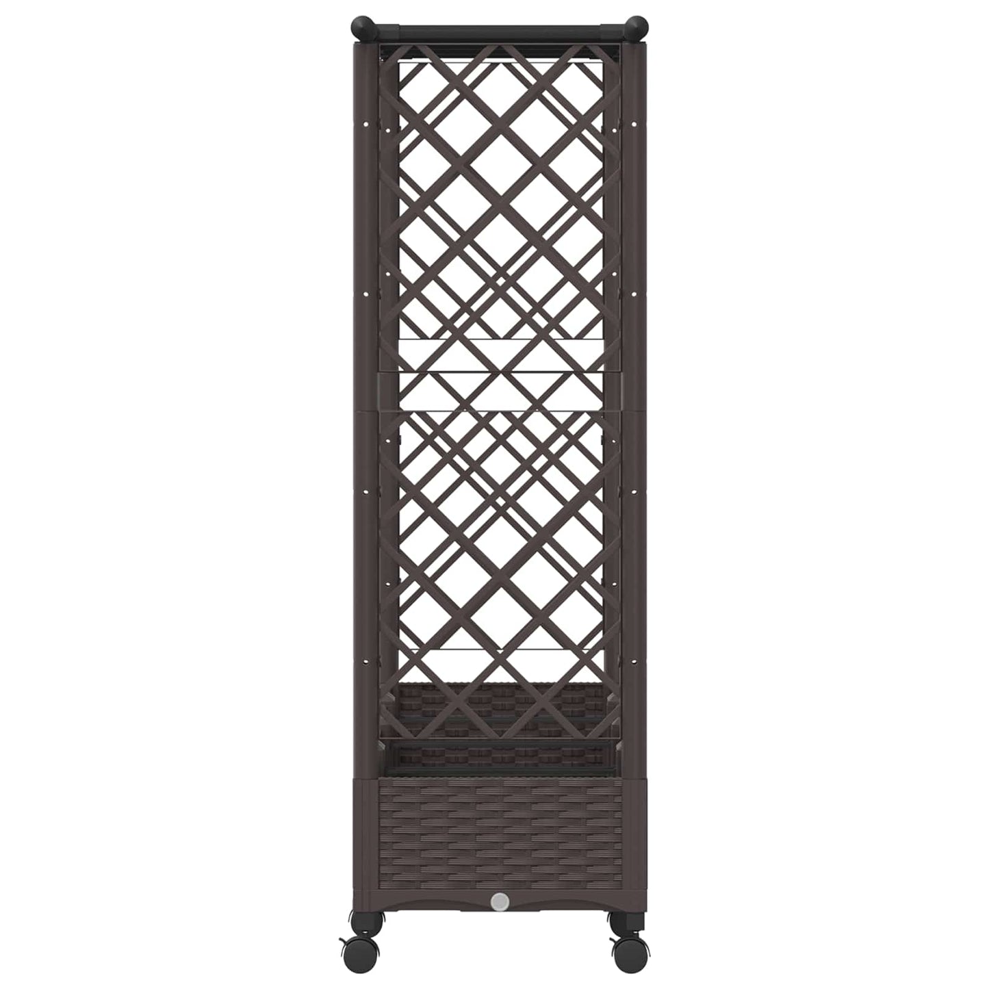 vidaXL Raised Bed with Trellis and Roof Brown 203 x 40 x 127 cm PP