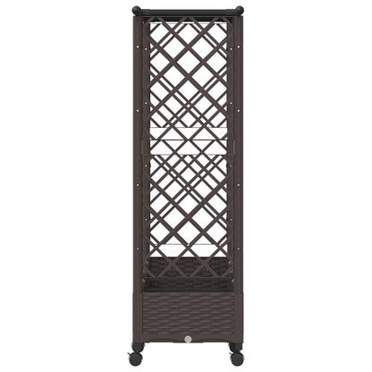 vidaXL Raised Bed with Trellis and Roof Brown 203 x 40 x 127 cm PP