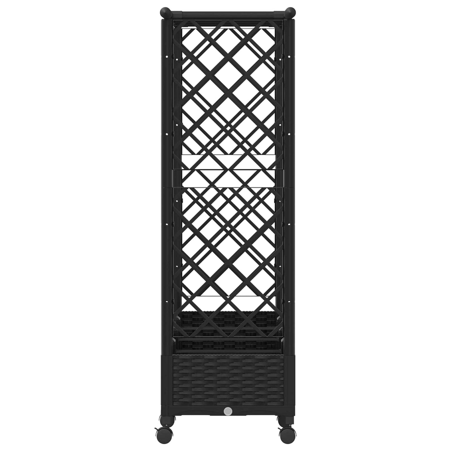 vidaXL Raised Bed with Trellis and Roof Black 203 x 40 x 127 cm PP
