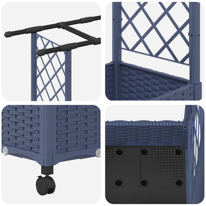vidaXL Raised Bed with Trellis and Roof Grey 203 x 40 x 127 cm PP