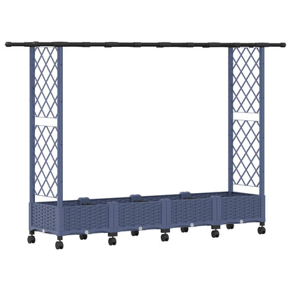 vidaXL Raised Bed with Trellis and Roof Grey 203 x 40 x 127 cm PP