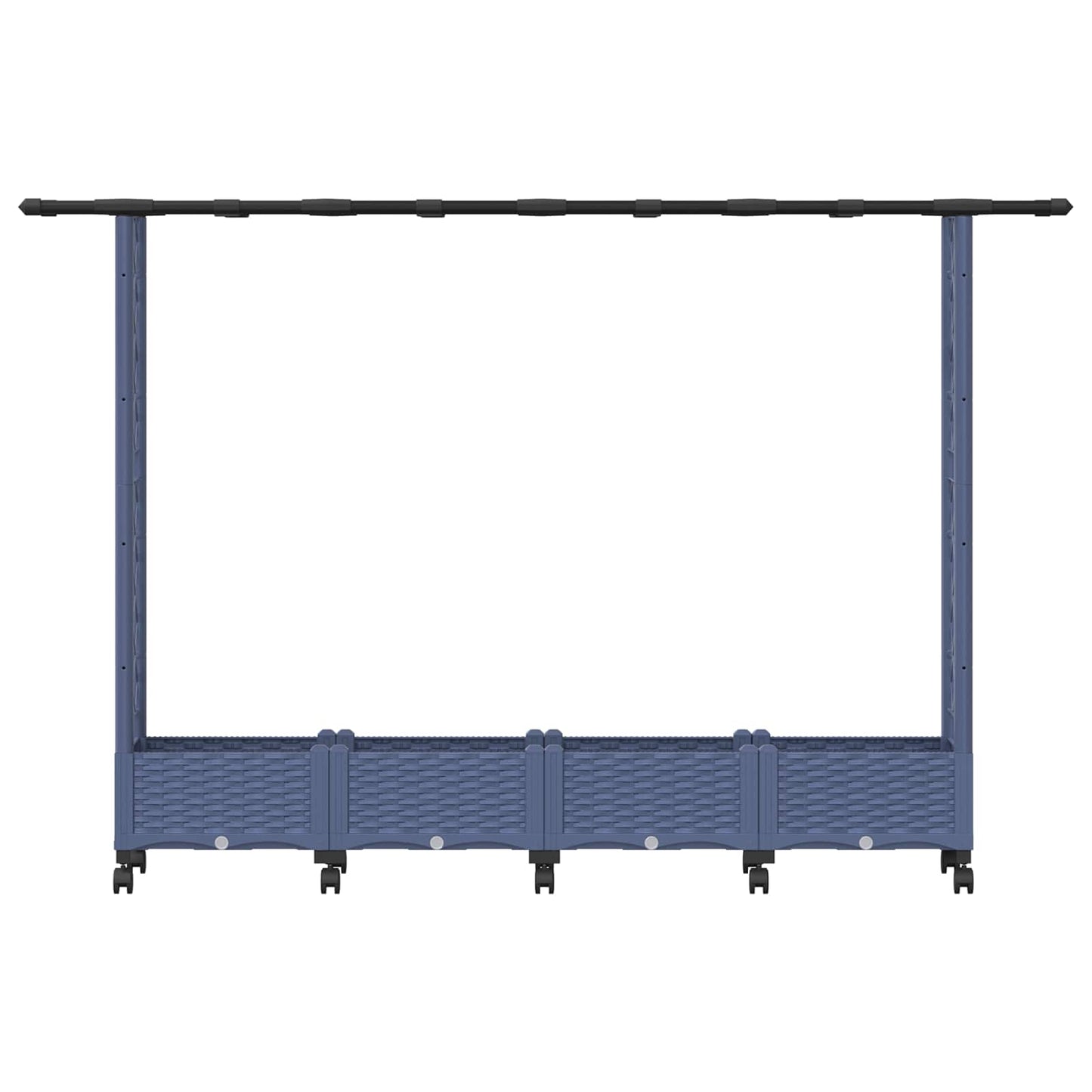 vidaXL Raised Bed with Trellis and Roof Grey 203 x 40 x 127 cm PP