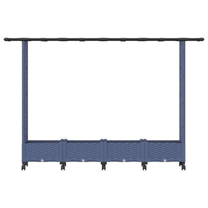 vidaXL Raised Bed with Trellis and Roof Grey 203 x 40 x 127 cm PP