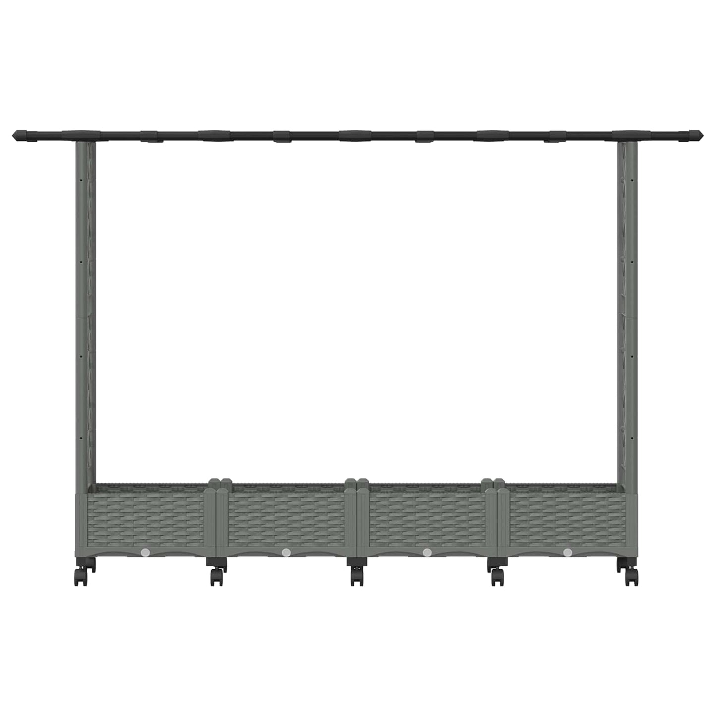 vidaXL Raised Bed with Trellis and Roof Light Grey 203 x 40 x 127 cm