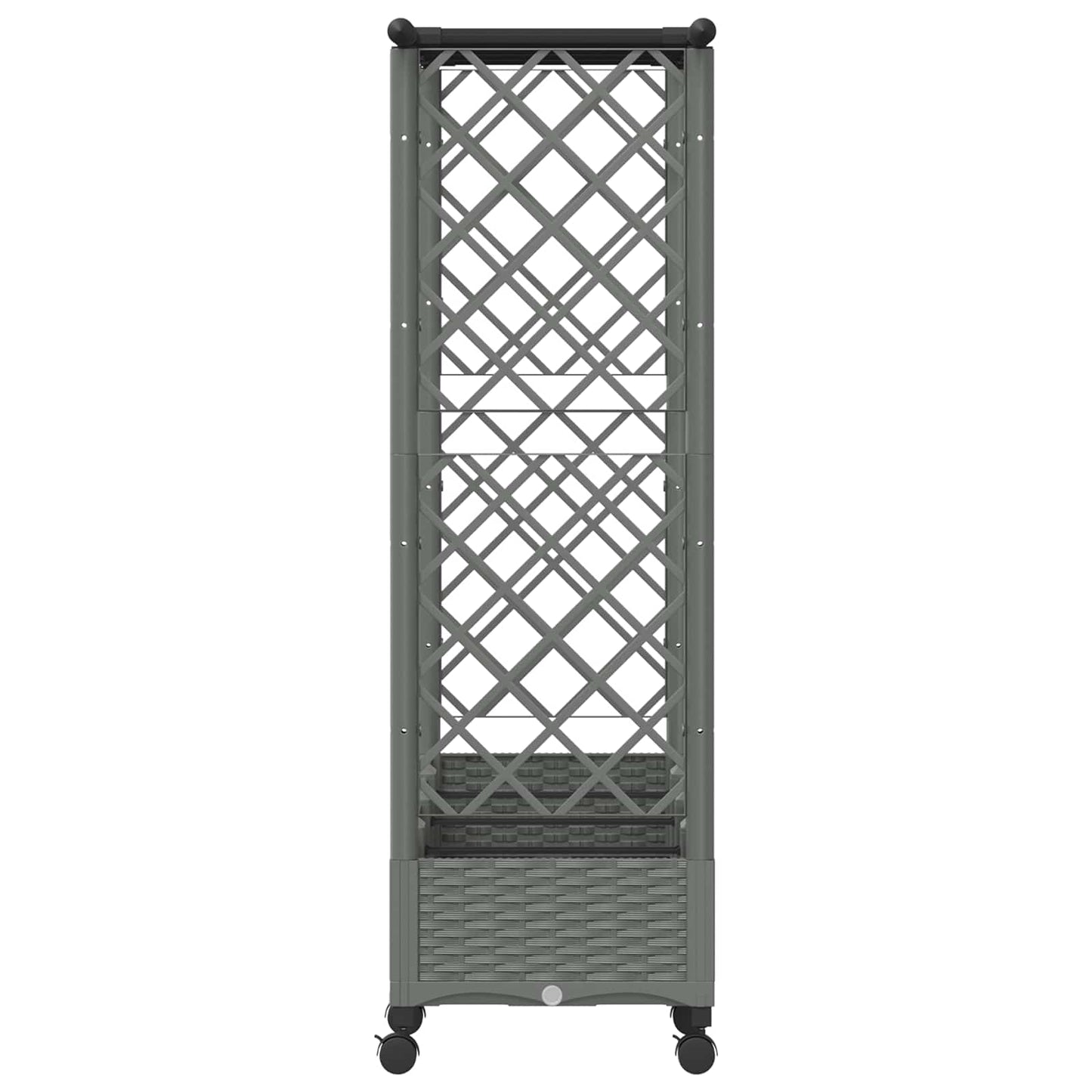 vidaXL Raised Bed with Trellis and Roof Light Grey 203 x 40 x 127 cm
