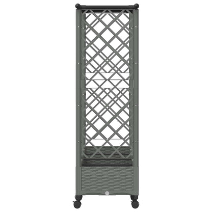vidaXL Raised Bed with Trellis and Roof Light Grey 203 x 40 x 127 cm
