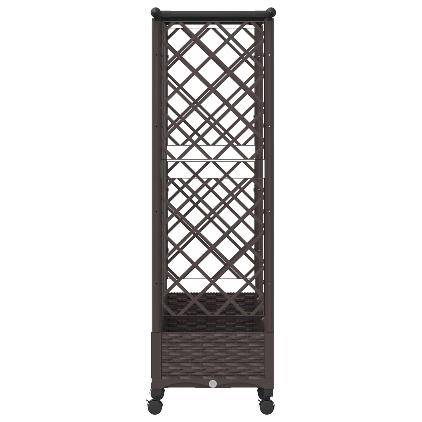 vidaXL Raised Bed with Trellis and Roof Brown 202.5 x 40 x 127 cm PP