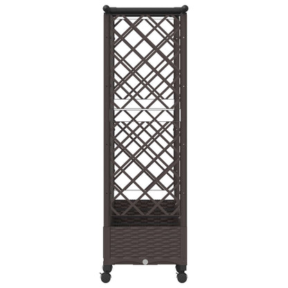 vidaXL Raised Bed with Trellis and Roof Brown 202.5 x 40 x 127 cm PP