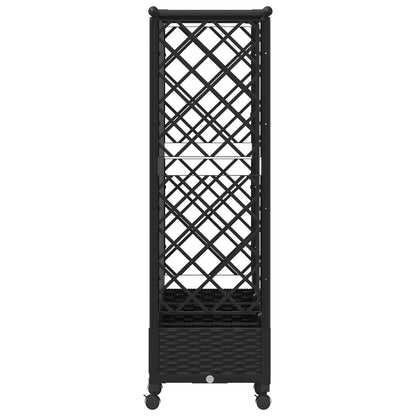 vidaXL Raised Bed with Trellis and Roof Black 202.5 x 40 x 127 cm PP