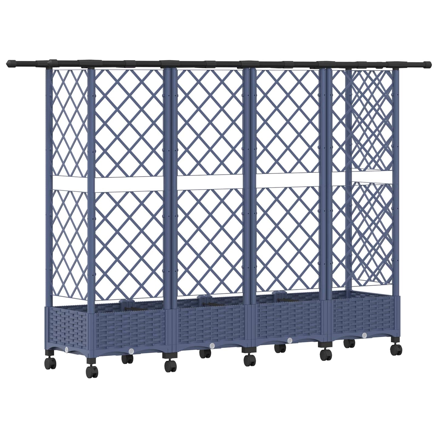 vidaXL Raised Bed with Trellis and Roof Grey 202.5 x 40 x 127 cm PP