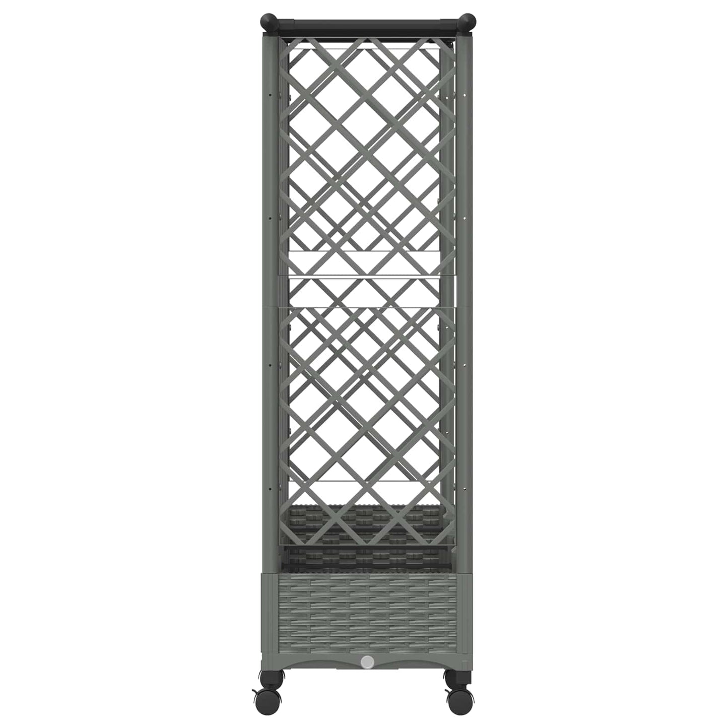 vidaXL Raised Bed with Trellis and Roof Light Grey 202.5 x 40 x 127 cm