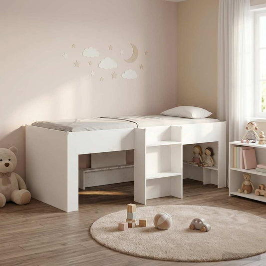 vidaXL Kids'High Bed Frame White 80 x 200 cm Engineered Wood