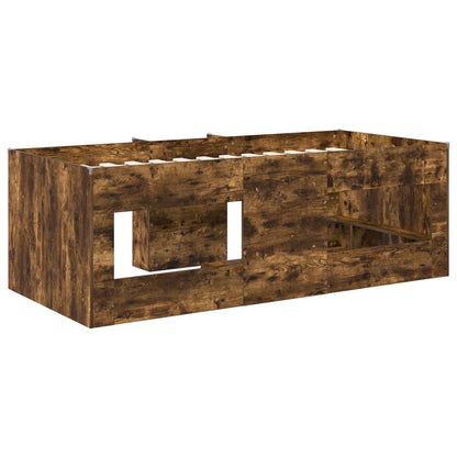 vidaXL Kids'High Bed Frame Smoked Oak 203 x 101.1 x 68.5 cm