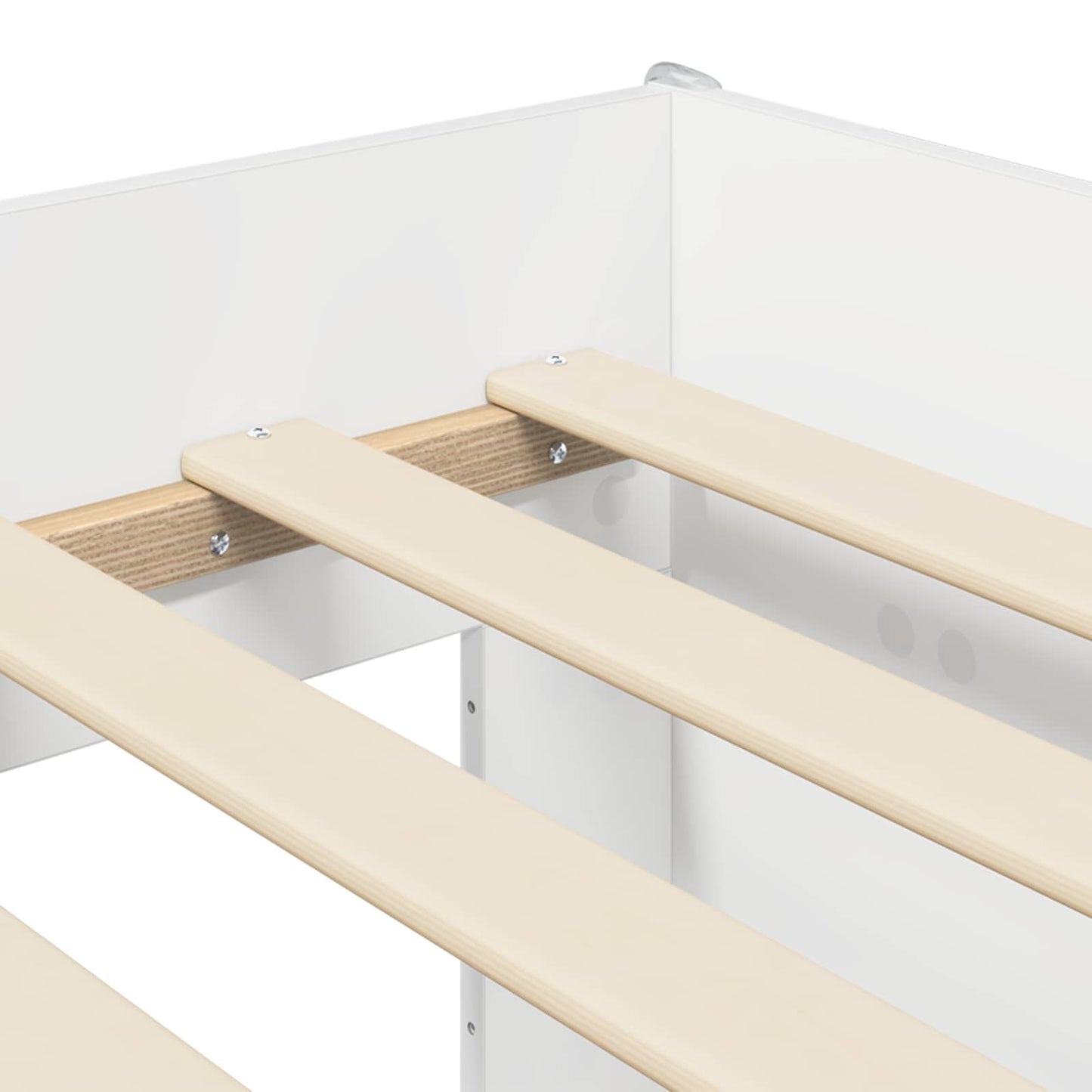 vidaXL Kids'High Bed Frame 2 pcs White 90 x 200 cm Engineered Wood