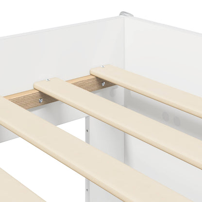 vidaXL Kids'High Bed Frame 2 pcs White 90 x 200 cm Engineered Wood