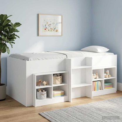 vidaXL Kids'High Bed Frame White 90 x 200 cm Engineered Wood