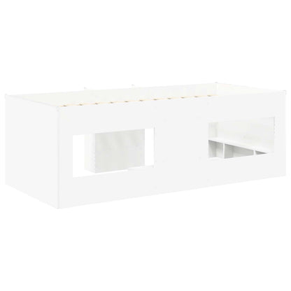 vidaXL Kids'High Bed Frame 2 pcs White 90 x 200 cm Engineered Wood