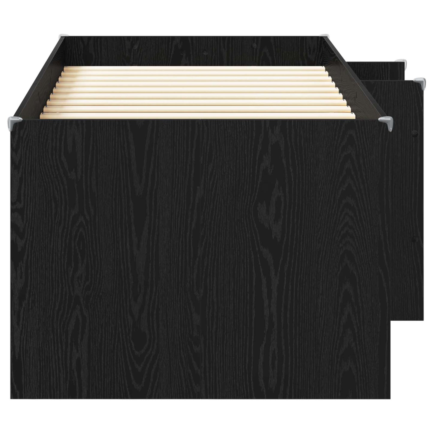 vidaXL Kids'High Bed Frame 2 pcs Black Oak 90 x 200 cm