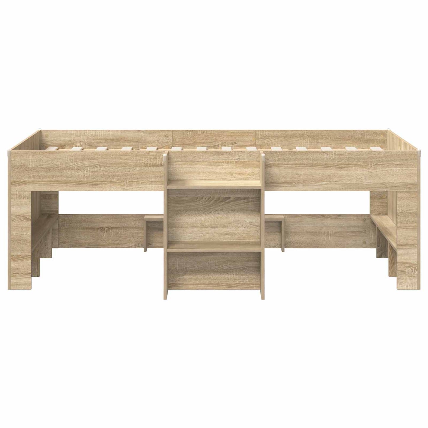 vidaXL Kids'High Bed Frame Sonoma Oak 90 x 200 cm Engineered Wood