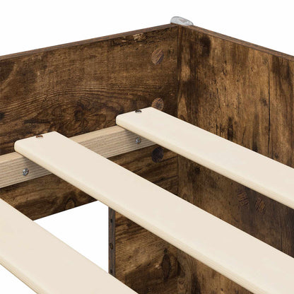 vidaXL Kids'High Bed Frame 2 pcs Old wood 90 x 200 cm Engineered Wood