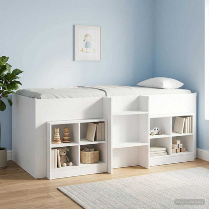 vidaXL Kids'High Bed Frame White 98.5 x 200 cm Engineered Wood