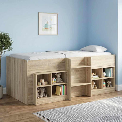 vidaXL Kids'High Bed Frame Sonoma Oak 98.5 x 200 cm Engineered Wood