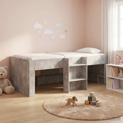 vidaXL Kids'High Bed Frame Concrete Grey 98.5 x 200 cm