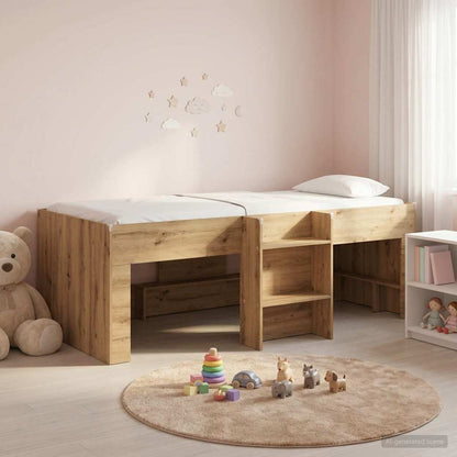 vidaXL Kids'High Bed Frame Artisan Oak 98.5 x 200 cm Engineered Wood
