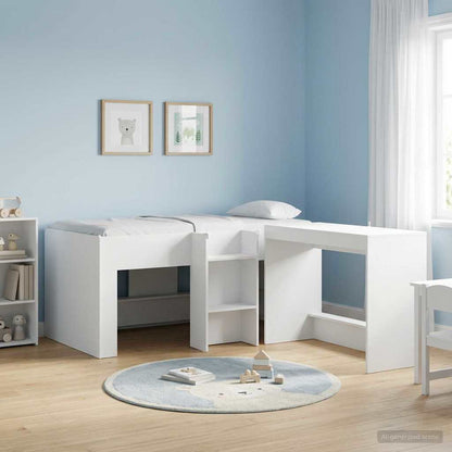 vidaXL Kids'High Bed Frame White 163 x 101.1 x 68.5 cm