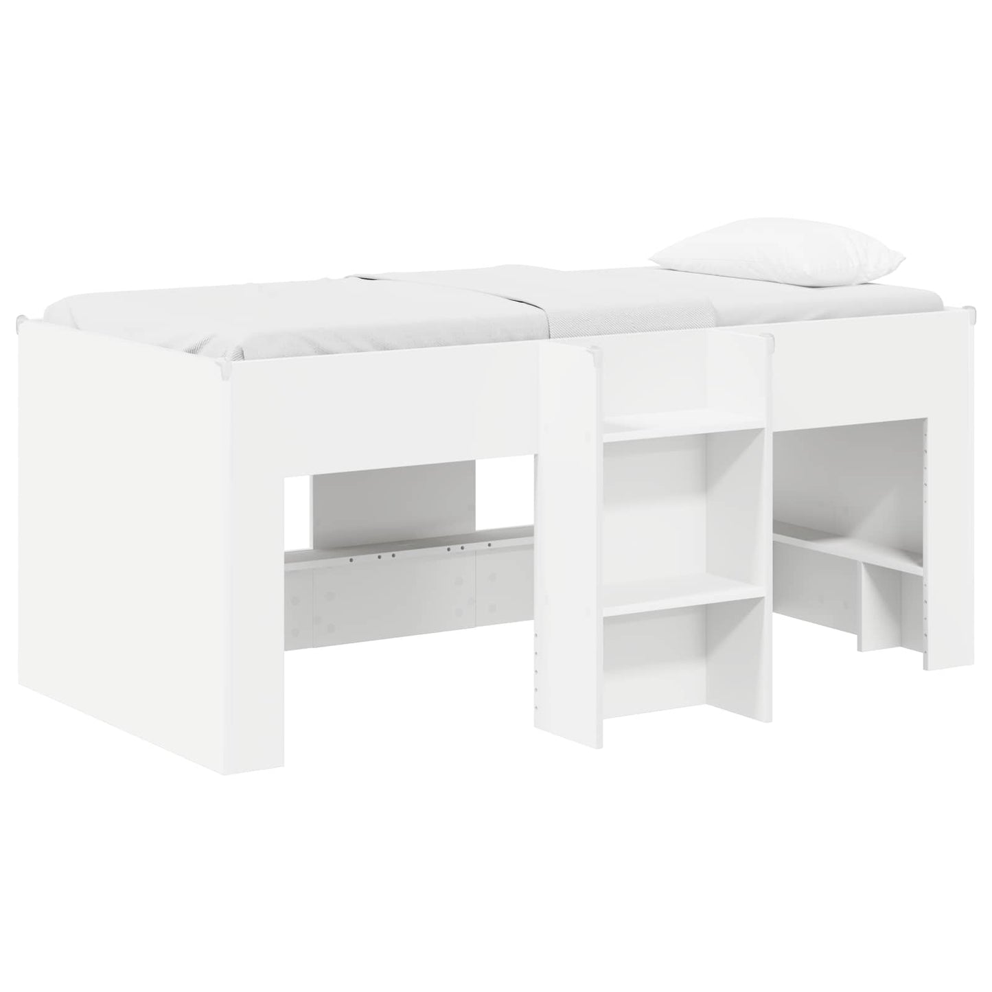 vidaXL Kids'High Bed Frame White 163 x 101.1 x 68.5 cm
