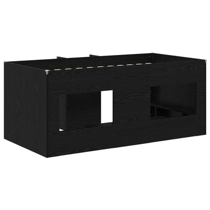 vidaXL Kids'High Bed Frame 2 pcs Black Oak 163 x 101.1 x 68.5 cm