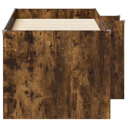 vidaXL Kids'High Bed Frame Smoked Oak 163 x 101.1 x 68.5 cm