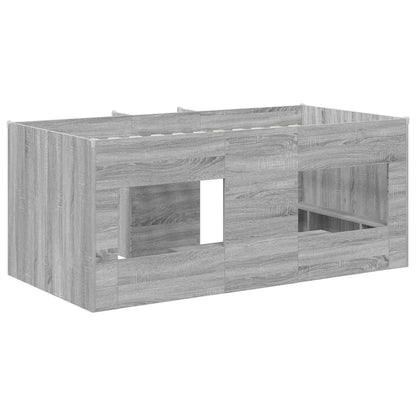 vidaXL Kids'High Bed Frame Grey Sonoma 163 x 101.1 x 68.5 cm