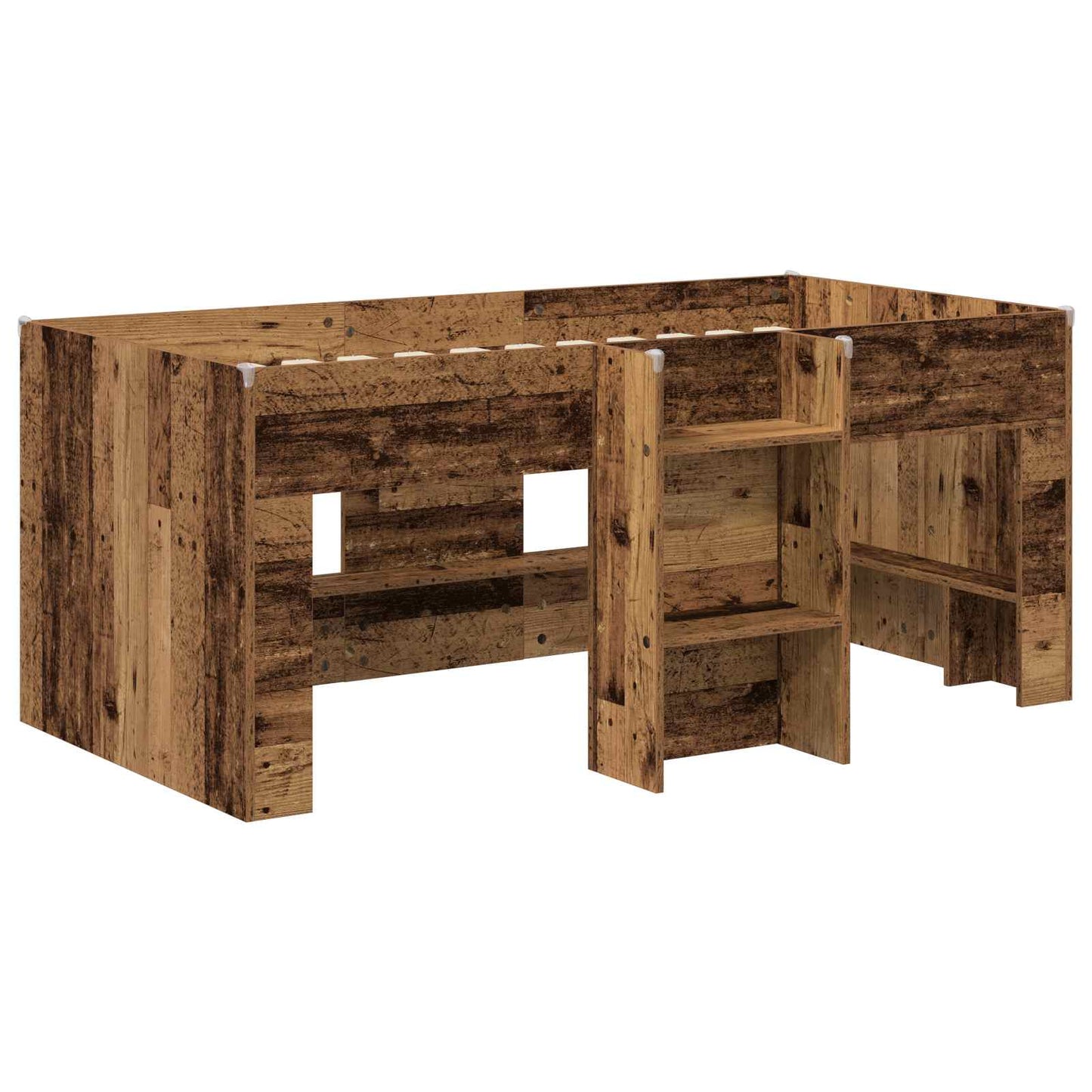vidaXL Kids'High Bed Frame Old Wood 163 x 101.1 x 68.5 cm