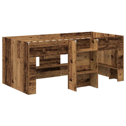 vidaXL Kids'High Bed Frame Old Wood 163 x 101.1 x 68.5 cm