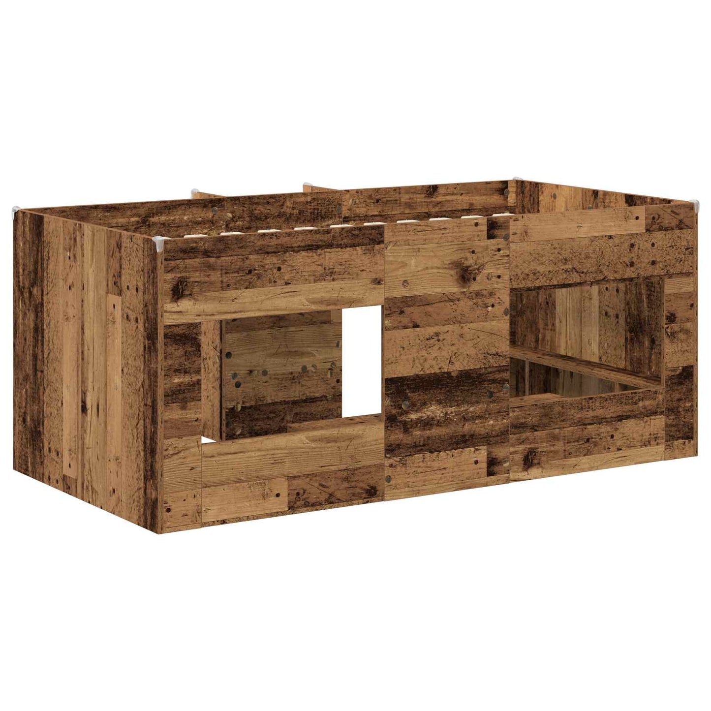 vidaXL Kids'High Bed Frame Old Wood 163 x 101.1 x 68.5 cm